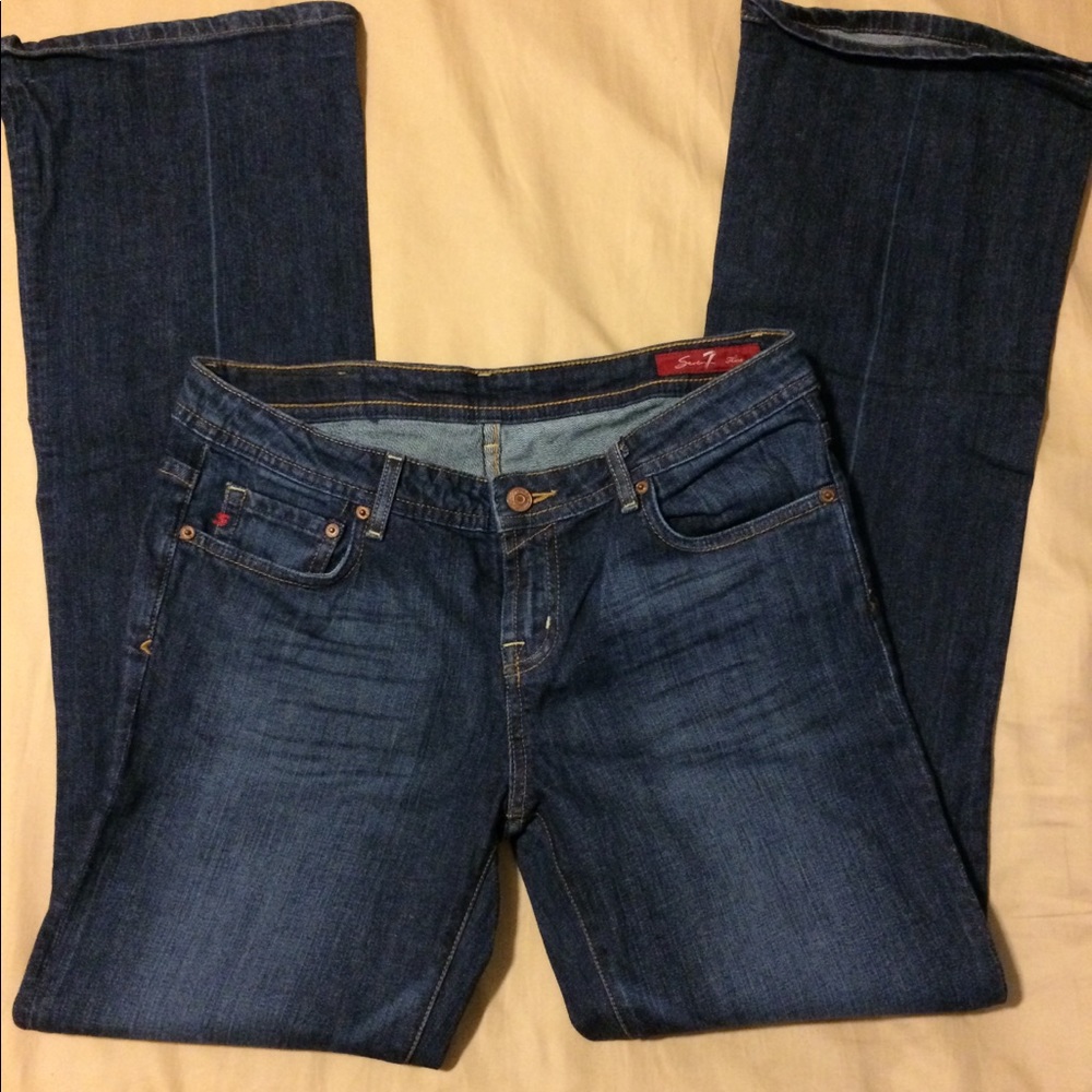 Seven7 blue jeans wide bottom size 32